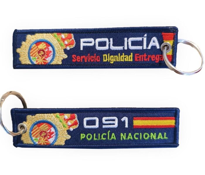 Llavero bordado Policía Nacional