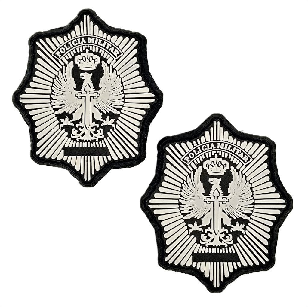 Parche Policía Militar Placa escudo (blanco)