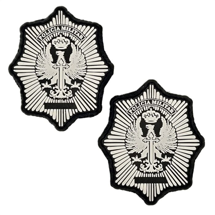 Parche Policía Militar Placa escudo (blanco)