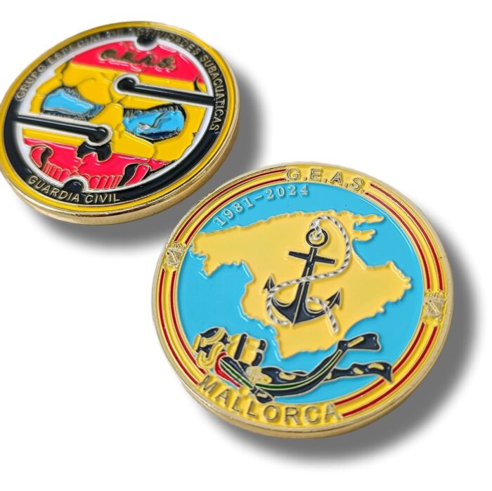 moneda_guardia_civil_geas_grupo_especial_actividades_subacuáticas_españa_colección_benemérita_mallorca