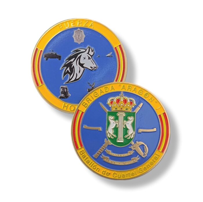 moneda_brigada_aragon_i_zaragoza_fuerzas_armadas_ejército_tierra_españa_batallón_cuartel_general