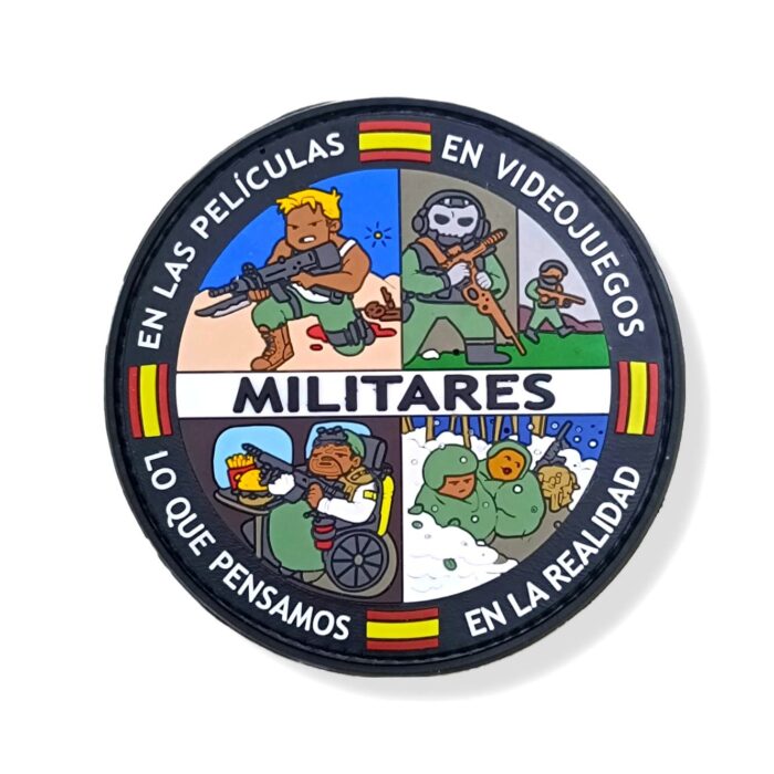 parche_pvc_somos_militares_vineta_videojuegos_realidad_ejercito_fuerzas_armadas