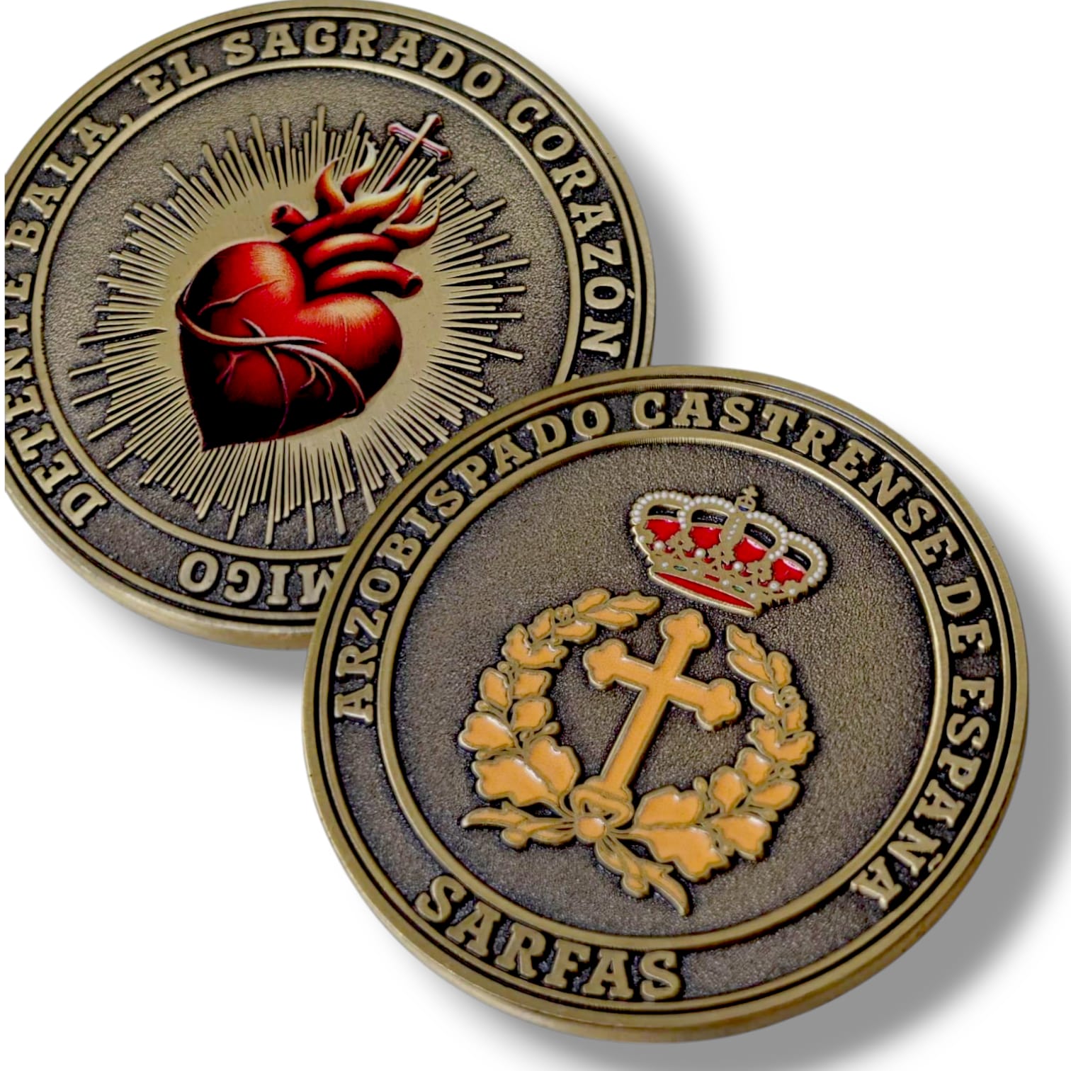 moneda_arzobispado_castrense_dente_bala_corazón_de_jesus_ejército_tierra_fuerzas-armadas
