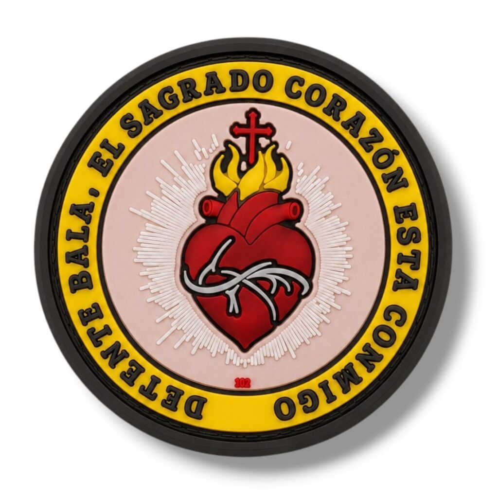 Detente Sagrado Corazon Jesus parche PVC 4 cm con velcro