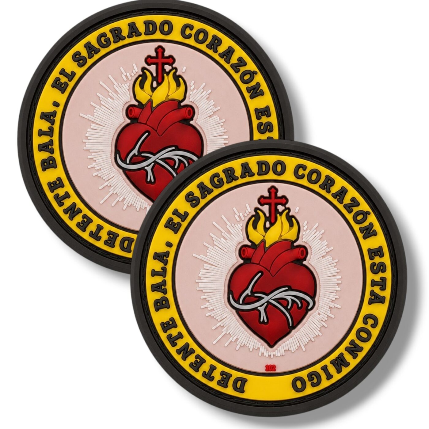 Detente Sagrado Corazon Jesus parche PVC 4 cm con velcro