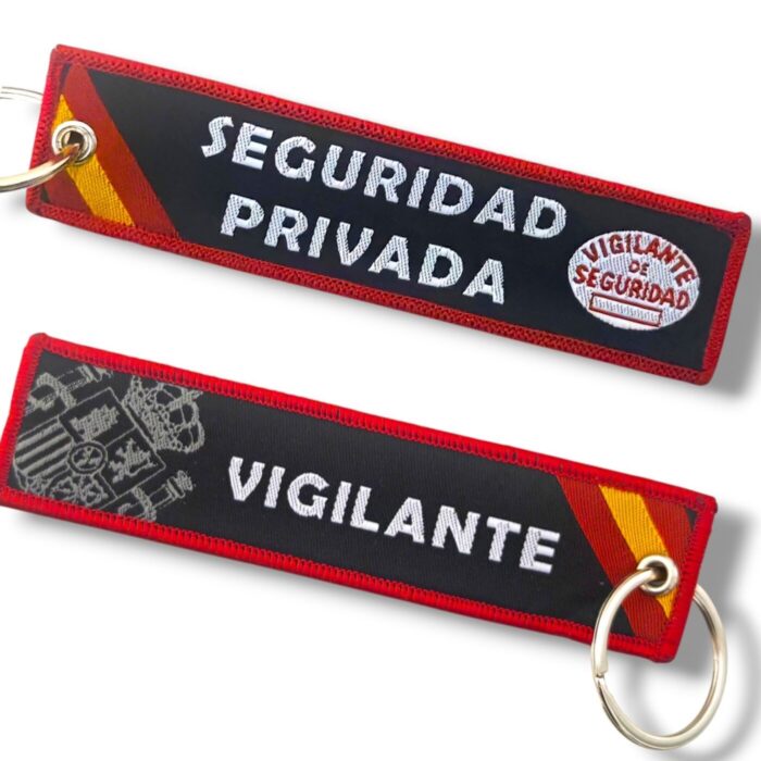 Llavero Vigilante Seguridad Privada bordado doble cara