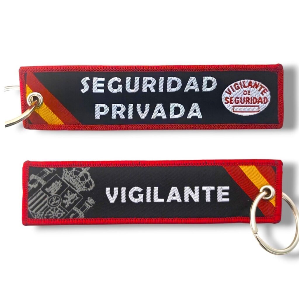 Llavero Vigilante Seguridad Privada bordado doble cara