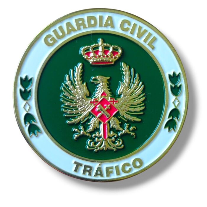 Moneda Guardia Civil Agrupación de Tráfico 5 cm relieve esmalte reverso