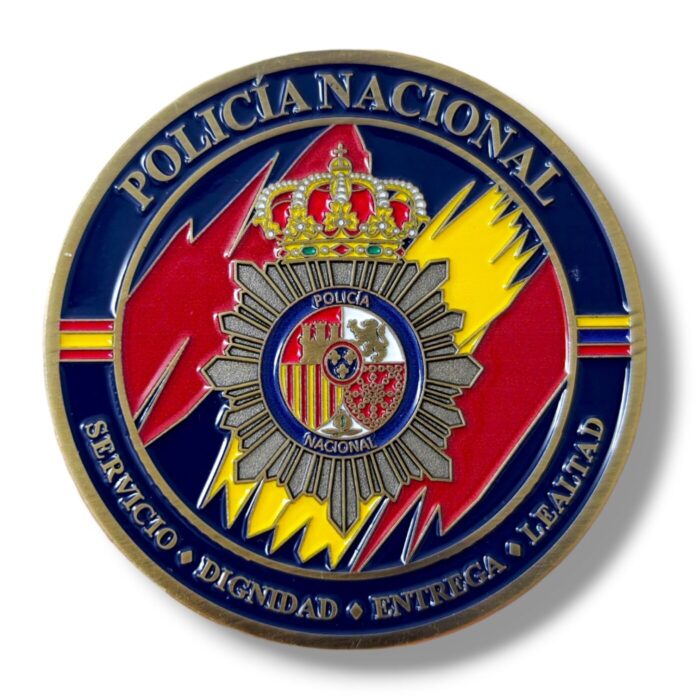 Moneda Policía Nacional Embajada Colombia 6 cm vista Policía Nacional