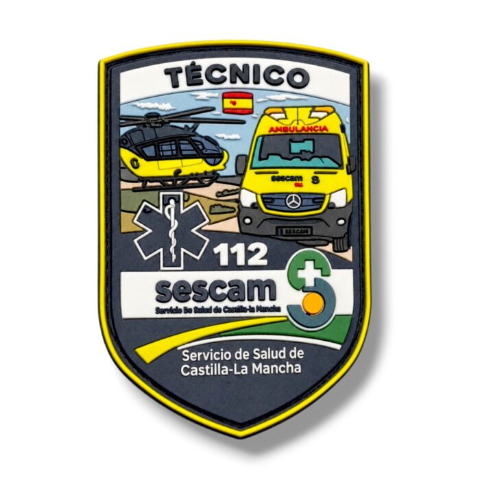Parche Técnico Emergencias Sanitarias SESCAM Castilla-La Mancha PVC 8 cm velcro detalle