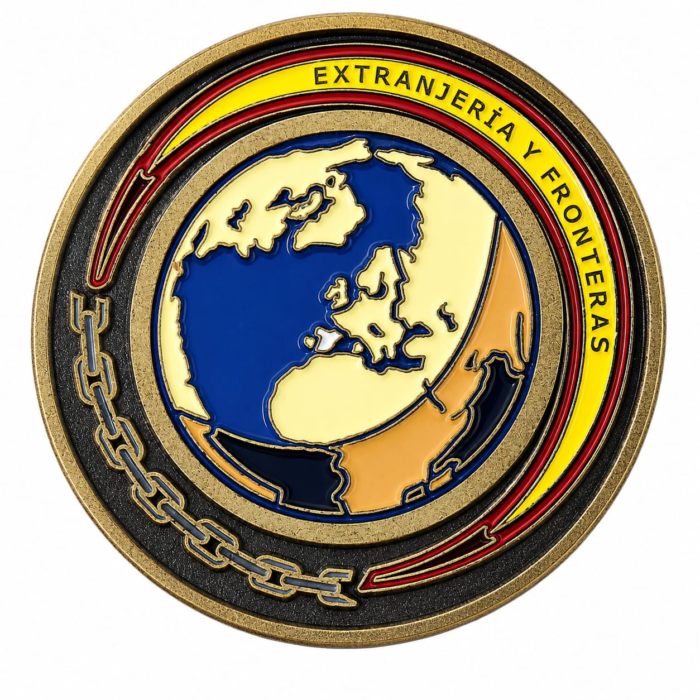 Moneda Policía Nacional Extranjería y Fronteras 4 cm vista Extranjería y Fronteras