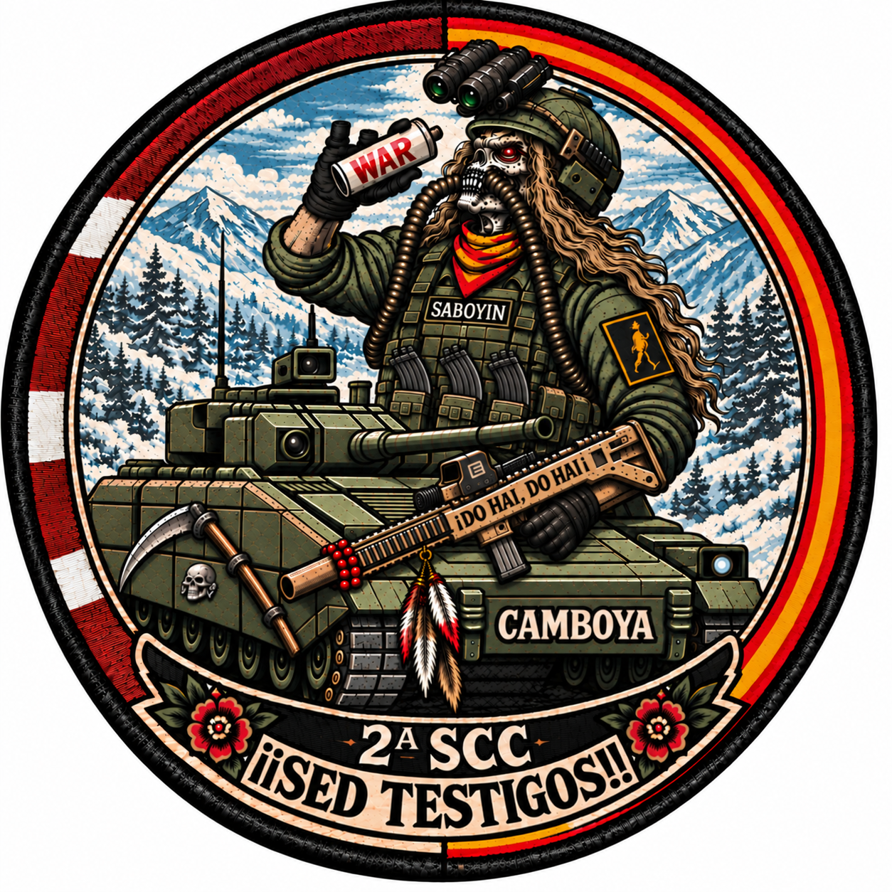 Diseño de parche de la segunda sección en el catálogo Guía Militar