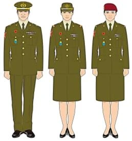 Uniforme de diario del Ejército de Tierra, modalidades A y B, ilustrado en Guía Militar