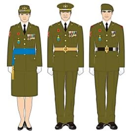 Ilustraciones del uniforme de gala del Ejército de Tierra